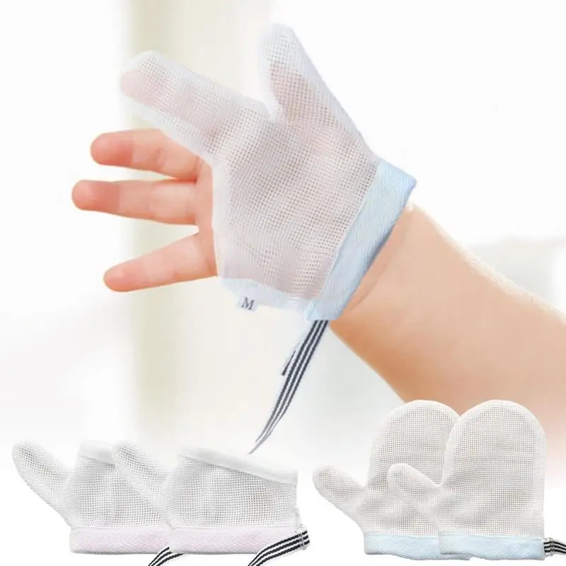 1 Пара перчаток для защиты от переедания для младенцев, большие пальцы для младенцев, зависимость от рук для детей, Перчатки для кусания пальцев для детей