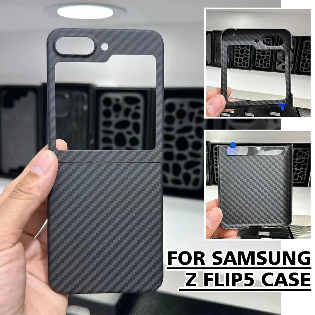 1 Шт Карбоновая Оболочка Из Арамидного Углеродного Волокна Для Samsung Z Flip5 Pure Case Anti-fall Тонкая Крышка Из Арамидного Волокна Для Телефона Z Fold 4 K8S4