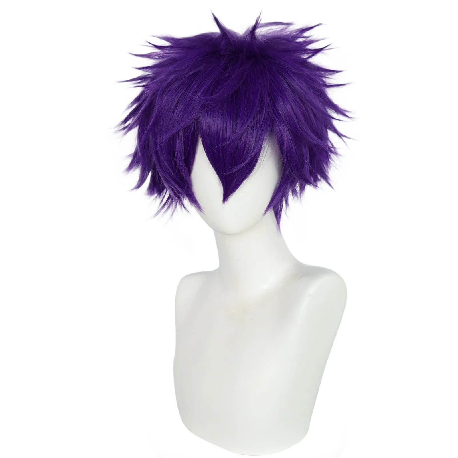 10-дюймовый синтетический короткий фиолетовый прямой мужской парик для косплея на Хэллоуин, Рождество, Школу, День Благодарения