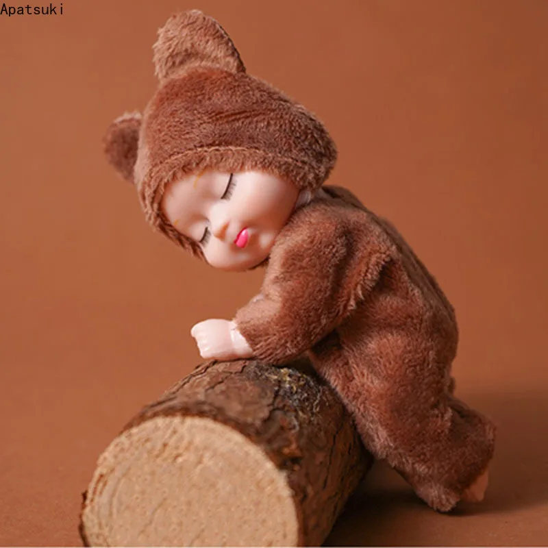 12-сантиметровая спящая кукла-медвежонок, милая кукла-животное в одежде, 4,5-дюймовые мини-мягкие игрушки для младенцев, спящие куклы, Возрожденные детские игрушки