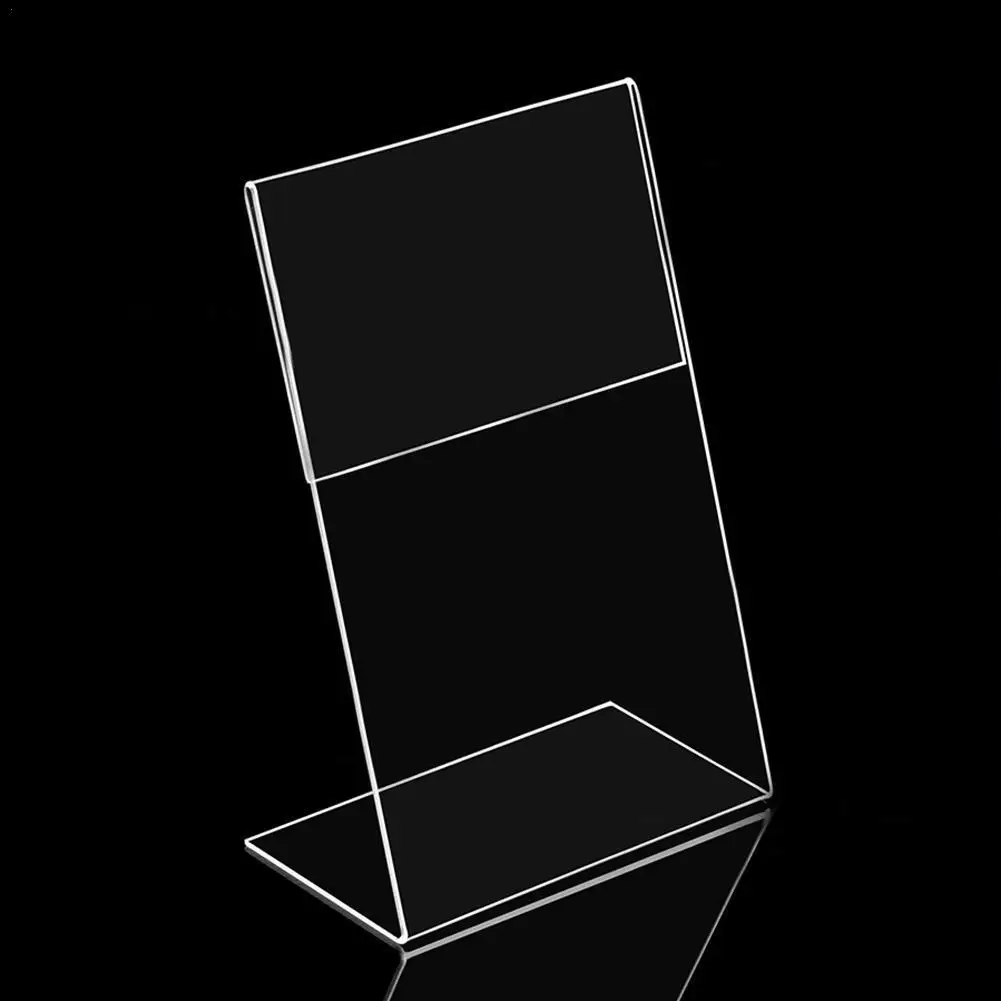 1шт Акриловая Подставка для дисплея T1.5mm Вертикальная Прозрачная L-образная Пластиковая Табличка С ценником, Этикетка, Стеллаж для выставки товаров, Бумажный Рекламный стенд