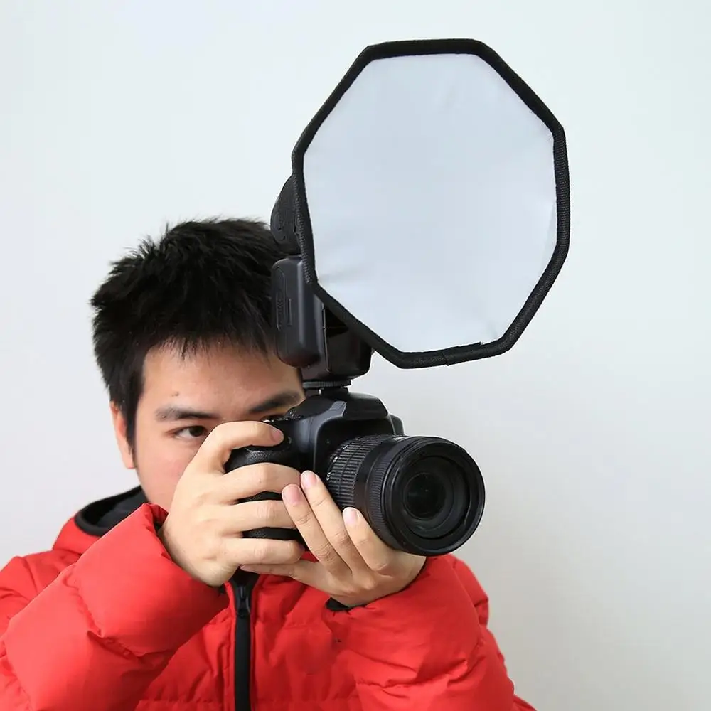 20-сантиметровый универсальный складной рассеиватель света в восьмиугольном стиле, софтбокс Octagon Speedlight, софтбокс для Canon Nikon