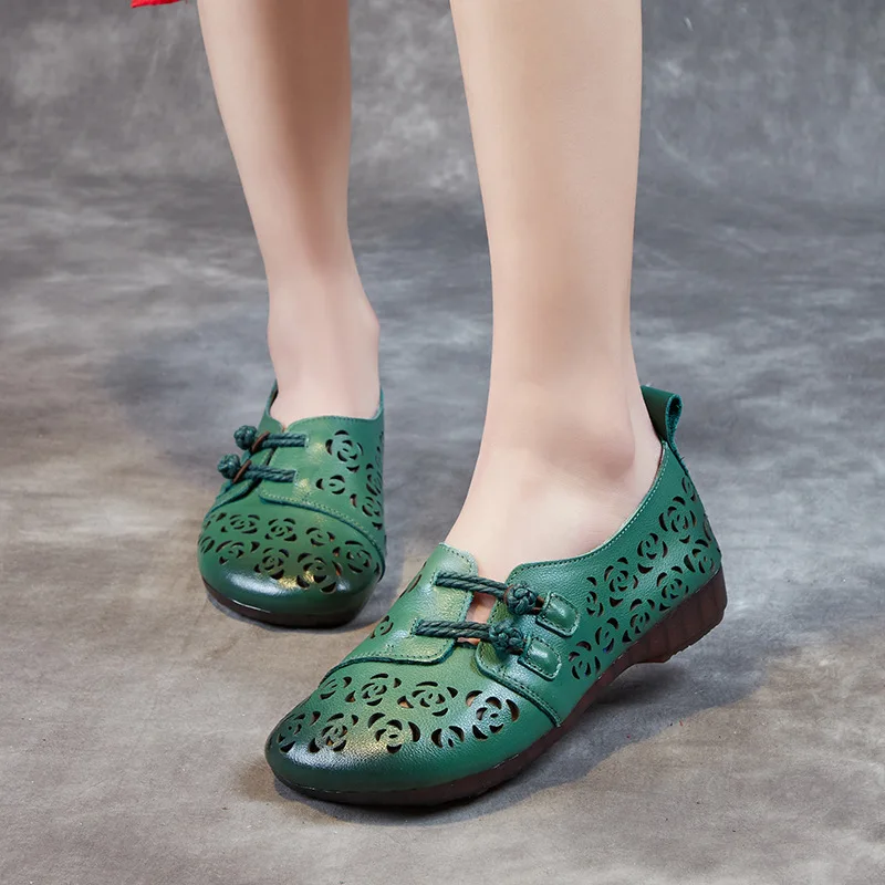 2023 Летние новые женские туфли на плоской подошве, женская обувь с вырезами