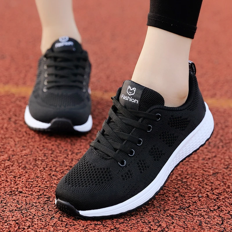2024 Дышащие женские кроссовки для бега, легкая нескользящая женская спортивная обувь, Уличные мягкие женские кроссовки на шнуровке, Модные кроссовки Изображение 0 