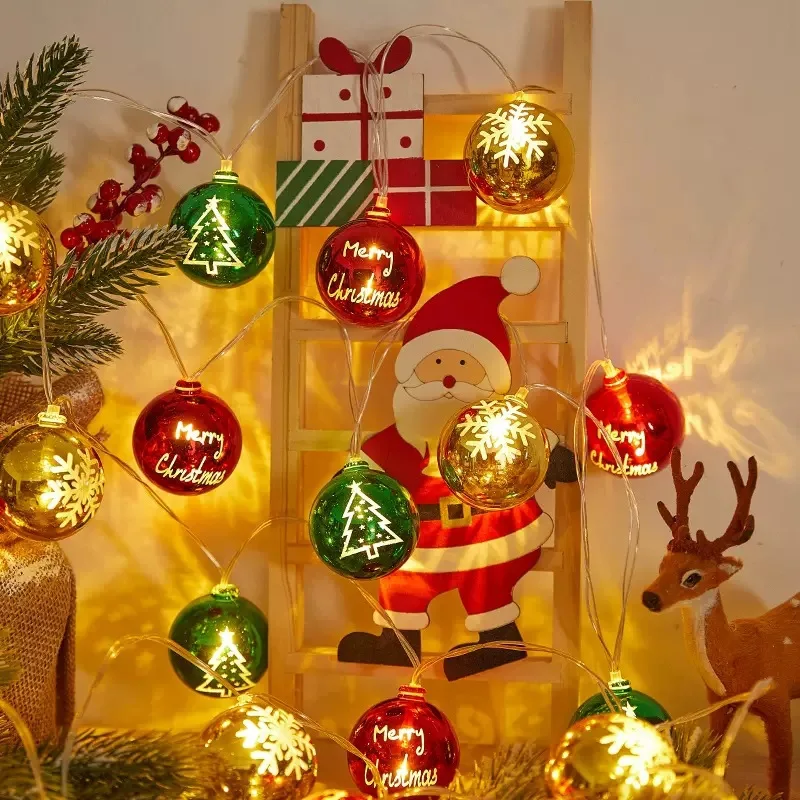 2024 Рождественский шар Огни Снежинка Санта Рождественская Елка Подвесные украшения Рождественские украшения Звезда для дома Новый Год 386 Изображение 2 