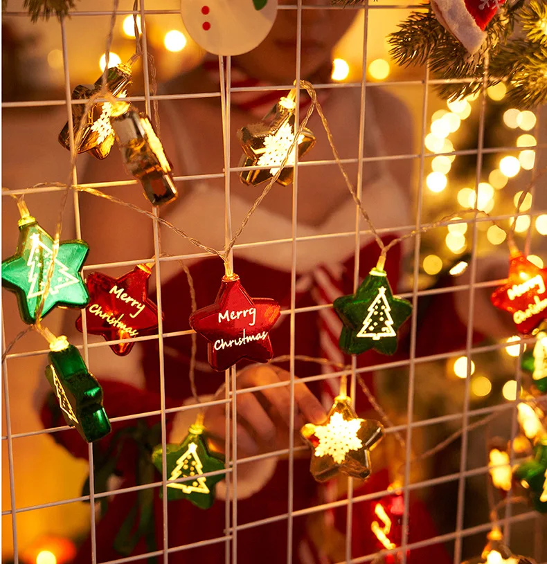 2024 Рождественский шар Огни Снежинка Санта Рождественская Елка Подвесные украшения Рождественские украшения Звезда для дома Новый Год 386 Изображение 3 