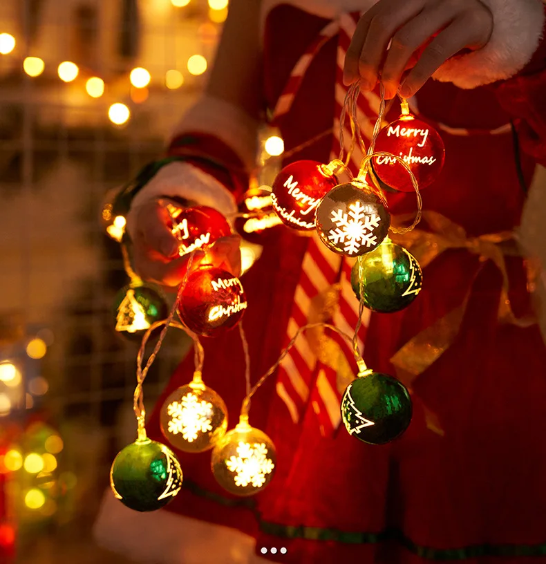 2024 Рождественский шар Огни Снежинка Санта Рождественская Елка Подвесные украшения Рождественские украшения Звезда для дома Новый Год 386 Изображение 4 