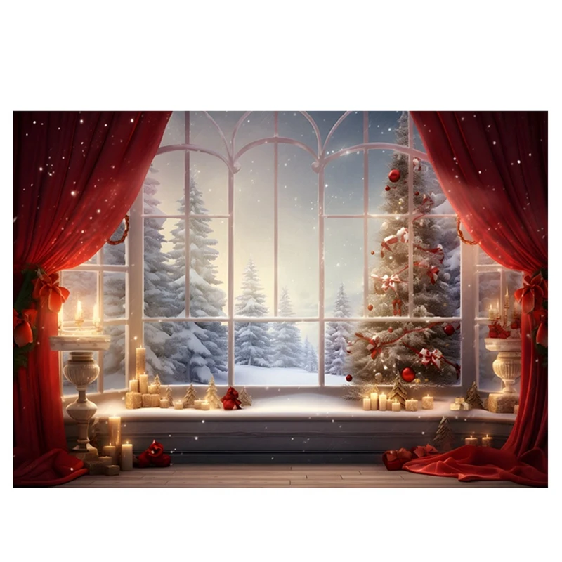 210x150 см Рождественский Фон Ткань Рождественское окно Детская Фотостудия Фото Фонов для фотосъемки