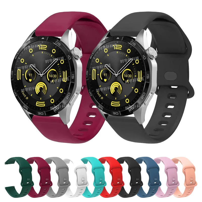 22 мм Ремешок для часов Huawei Watch GT 3/GT 4 46 мм Силиконовый ремешок для Huawei Watch 3/GT 2 Pro/GT Runner / GT 3 SE Браслет