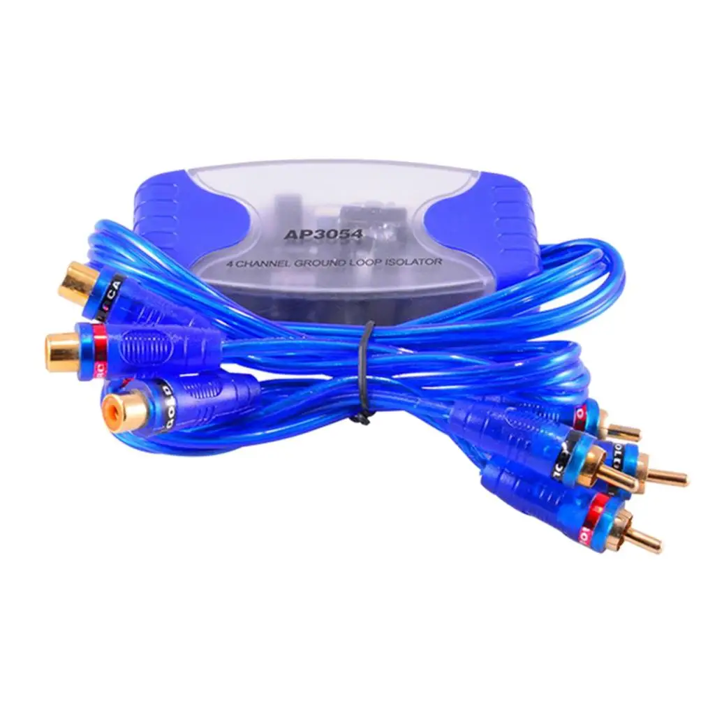 4-канальный звуковой шумовой фильтр RCA Контур заземления для автомобиля, дома, 50 Вт, позолоченный синий