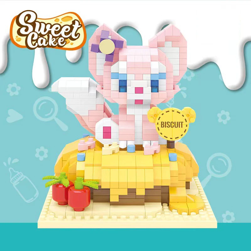732шт + Disney Новый друг LinaBell Микро Строительные блоки Pink Fox Торт Мини Алмазные фигурки Игрушки для детей Рождественский подарок