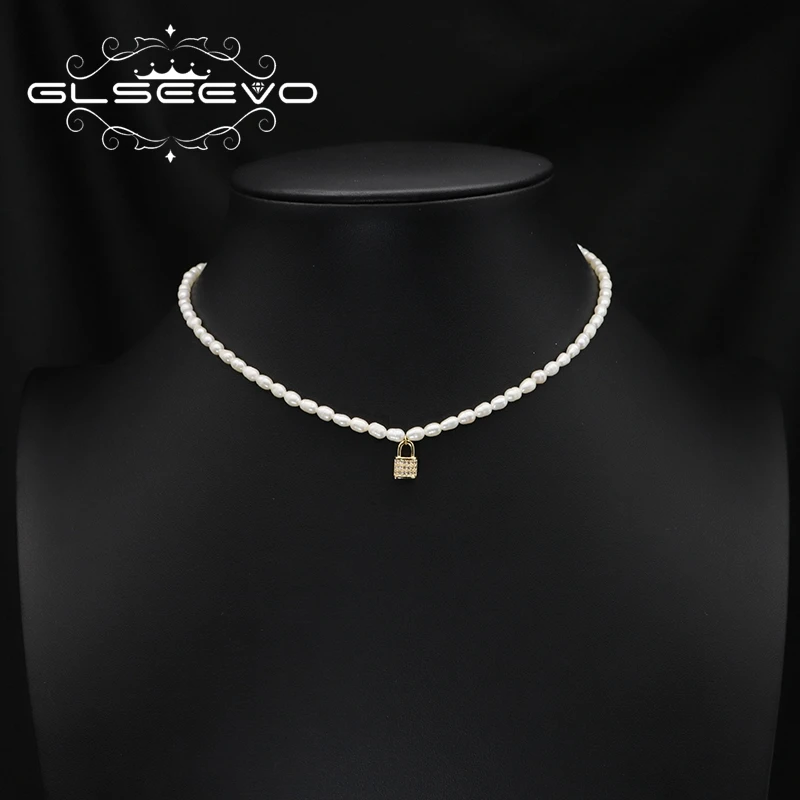 GLSEEVO Натуральный Пресноводный Жемчуг 2022 Новый Дизайн Женское Ожерелье в форме замка Корейская Мода Роскошные Популярные Свадебные Аксессуары