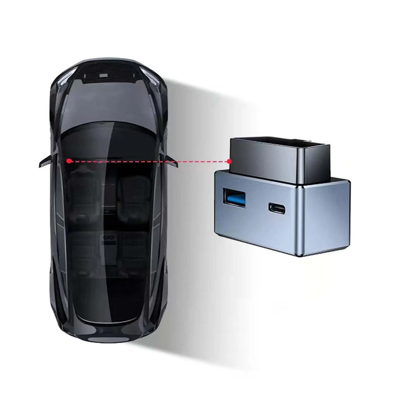 OBD Адаптер Порты OBD Plug Расширяют Быструю Зарядку Автомобильный Разветвитель Для Зарядки Адаптер с одним Выходом 18 Вт для Tesla Model 3 Y