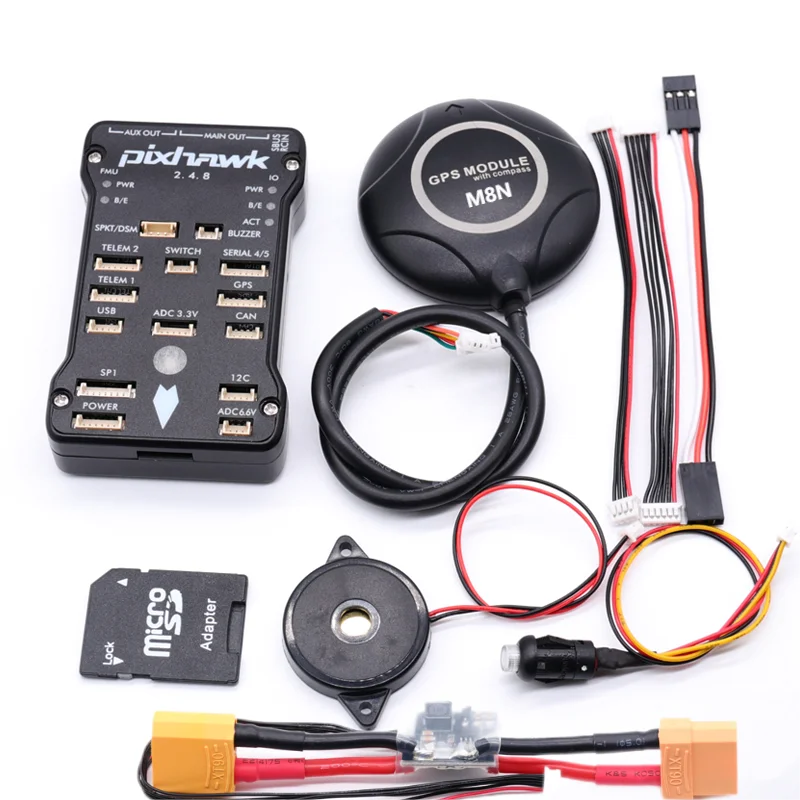 Pixhawk PX4 PIX 2.4.8 32-битный контроллер полета 4G SD + M8N GPS + Модуль питания XT60 + Кнопка безопасности + звуковой сигнал
