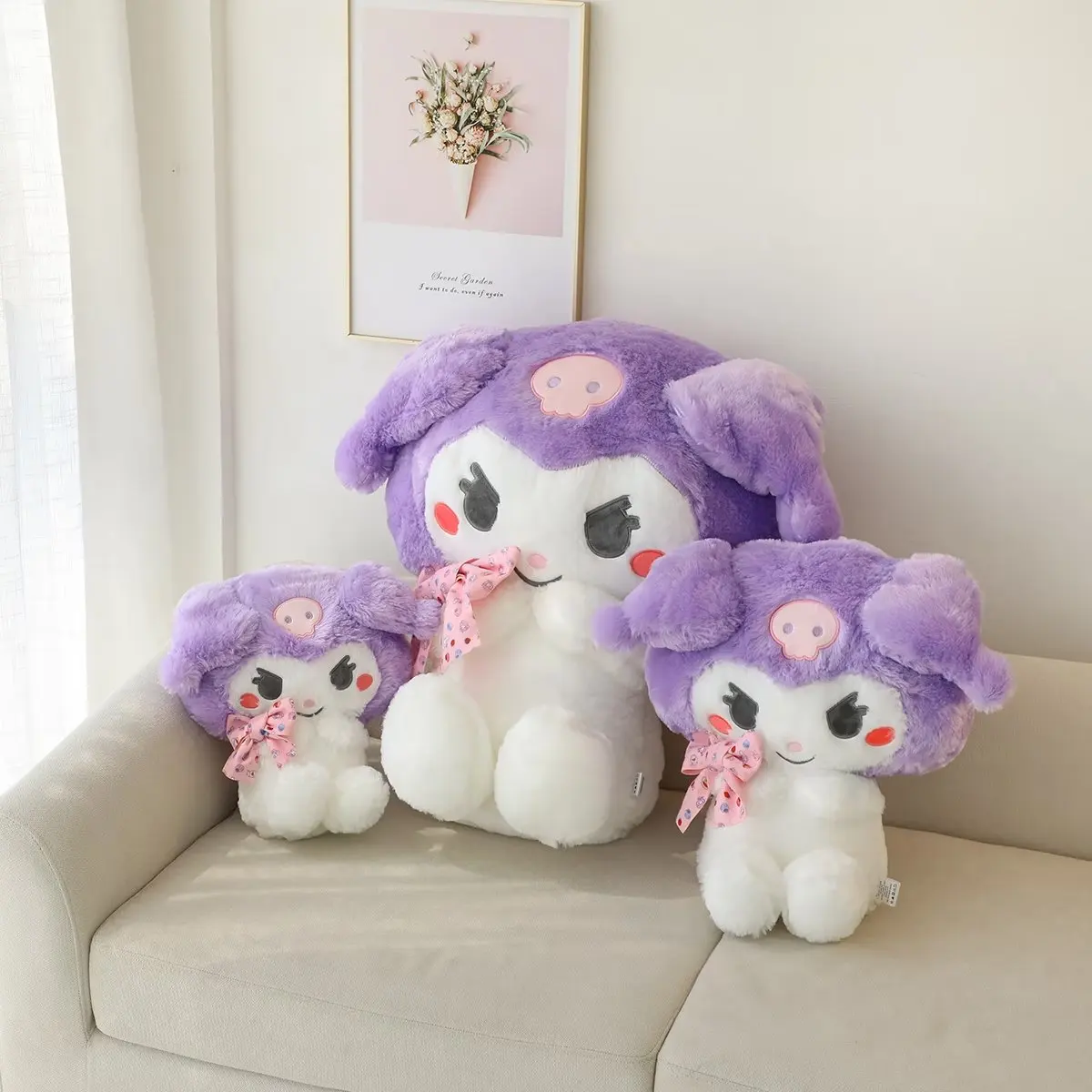 Sanrio Мультяшная подушка Kawaii Melody, плюшевая игрушка, Мягкие куклы, Детские игрушки для подружек, Подарки на День рождения, Рождественский декор.