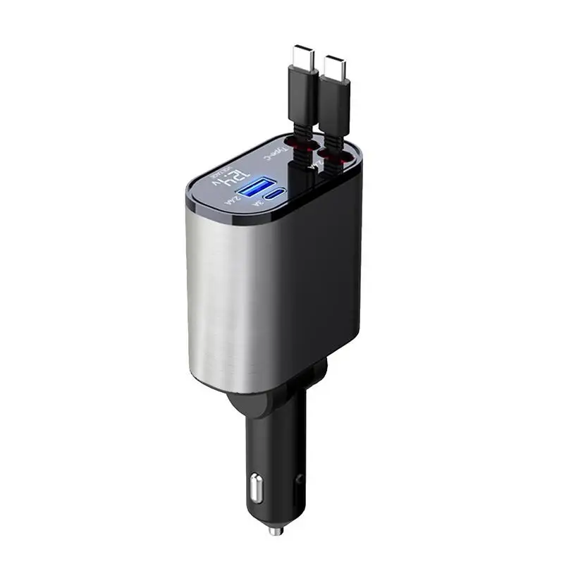 Адаптер для автомобильного прикуривателя Универсальный автомобильный адаптер для быстрой зарядки гнезда прикуривателя Автоматическое многопортовое мобильное зарядное устройство со светодиодной подсветкой