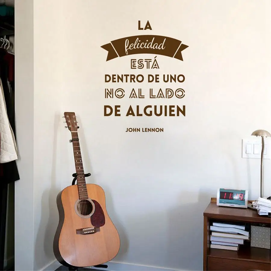 Бесплатная доставка Испанская версия Рок-музыки Виниловая наклейка на стену с цитатами и надписями Классические тексты песен Леннона На испанском языке