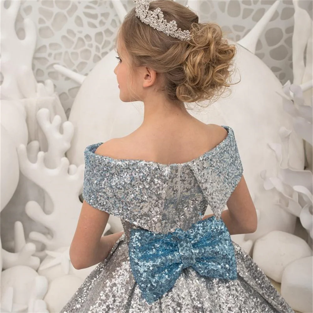 Великолепные платья для девочек-цветочниц с бантом, бейсболка с рукавом, платье принцессы для маленького Ребенка, свадебное платье для Первого Причастия, Официальная одежда