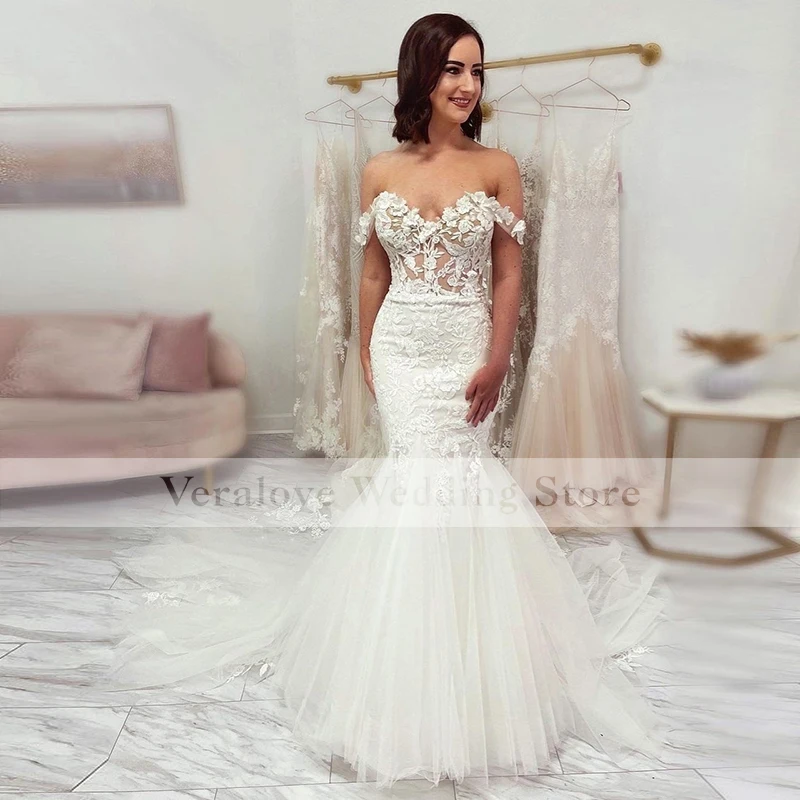 Великолепный Новый дизайн Свадебного платья с открытыми плечами Mermaid 2022 Свадебные платья Невесты Vestido de Noiva