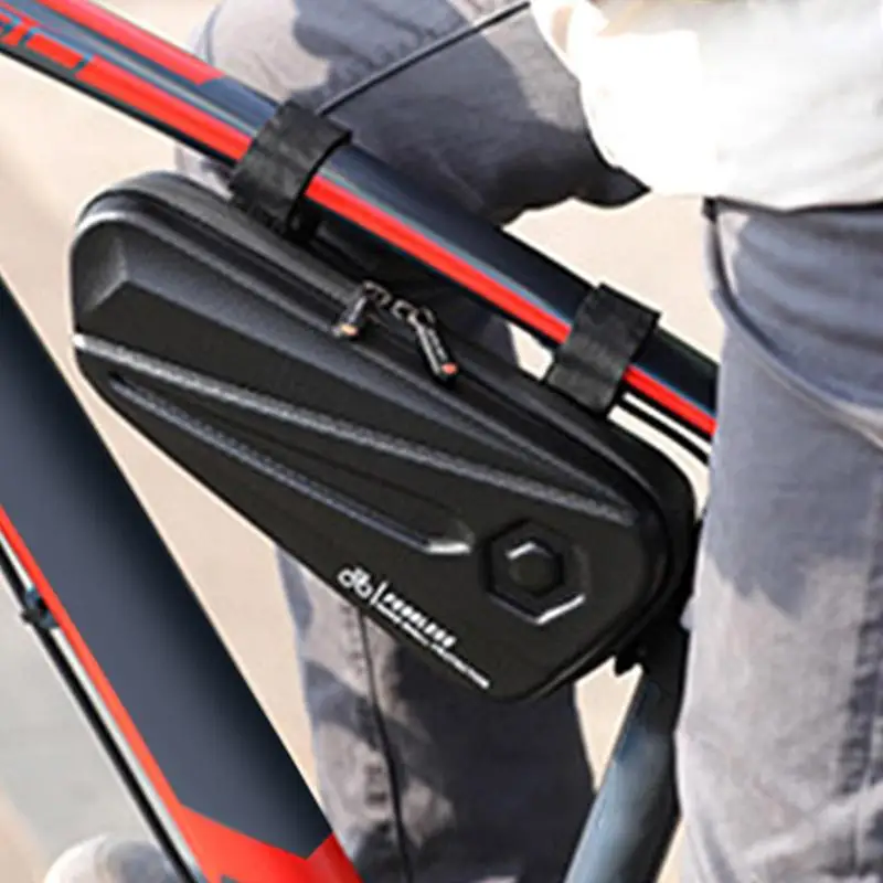 Велосипедная сумка на передней раме, жесткий чехол для велосипеда, водонепроницаемая Треугольная сумка, 15 л, MTB, Передняя Верхняя труба, сумка для велоспорта, аксессуары для велосипедов Изображение 4 