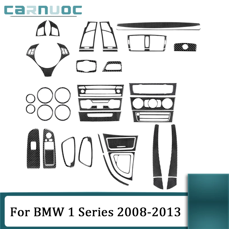 Для BMW 1 серии Cope/кабриолет E82 E88 2008-2013 Автомобильные черные наклейки из углеродного волокна, отделка интерьера, декоративные Аксессуары