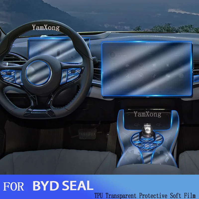 Для BYD SEAL-Наклейка Для Ремонта Центральной Консоли Салона Автомобиля с Прозрачной TPUProtective Пленкой Против царапин