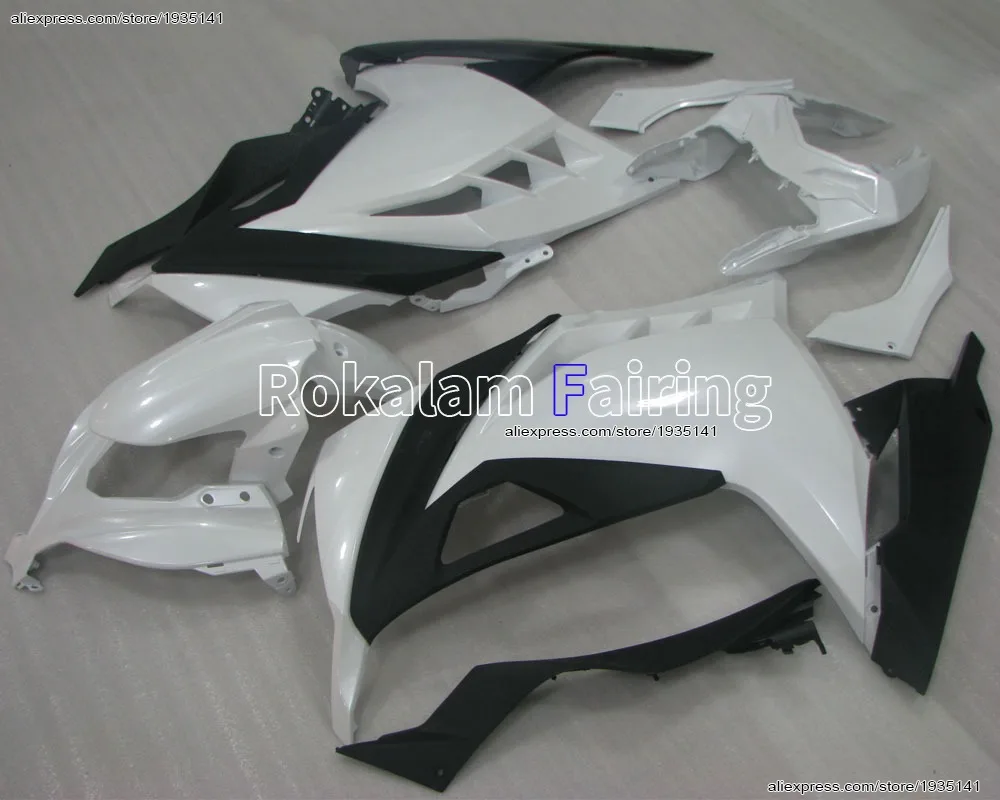 Для Kawasaki Белая черная фурнитура Запчасти Ninja EX 300R Обтекатель 2013-2016 EX300 Ninja EX 300 13-16 (литье под давлением)