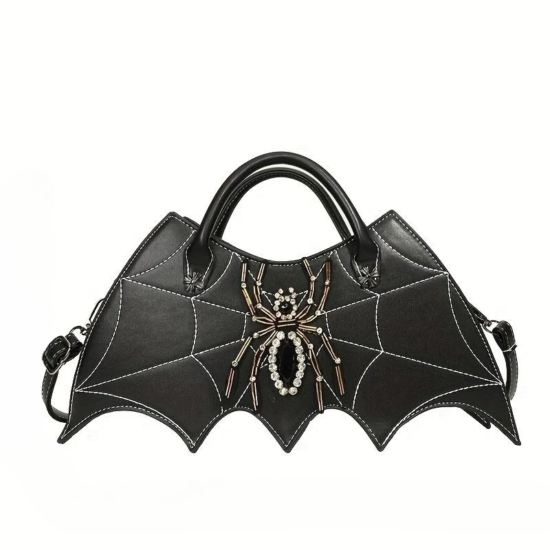 Женская кожаная сумка через плечо с изображением летучей мыши-паука-носорога на Хэллоуин, сумка через плечо, сумочка