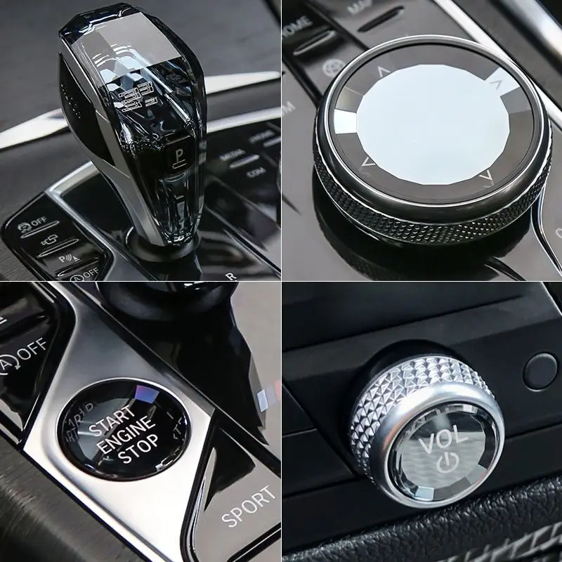 Комплект из 4 предметов с украшением в виде кристаллов, ручка переключения передач, Кнопка регулировки громкости для BMW 2 серии F44, аксессуары для интерьера автомобиля