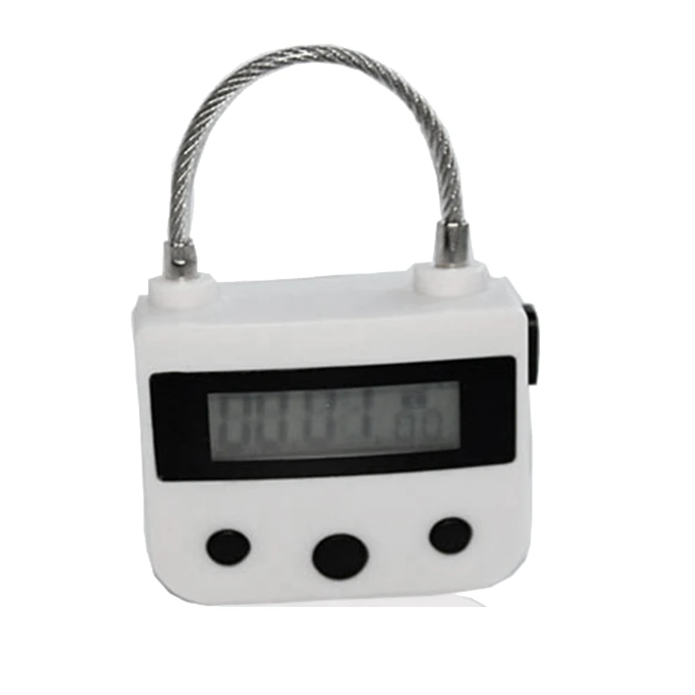 Металлический замок с таймером USB ЖК-дисплей Металлический Электронный Перезаряжаемый таймер Многофункциональный висячий замок Белый