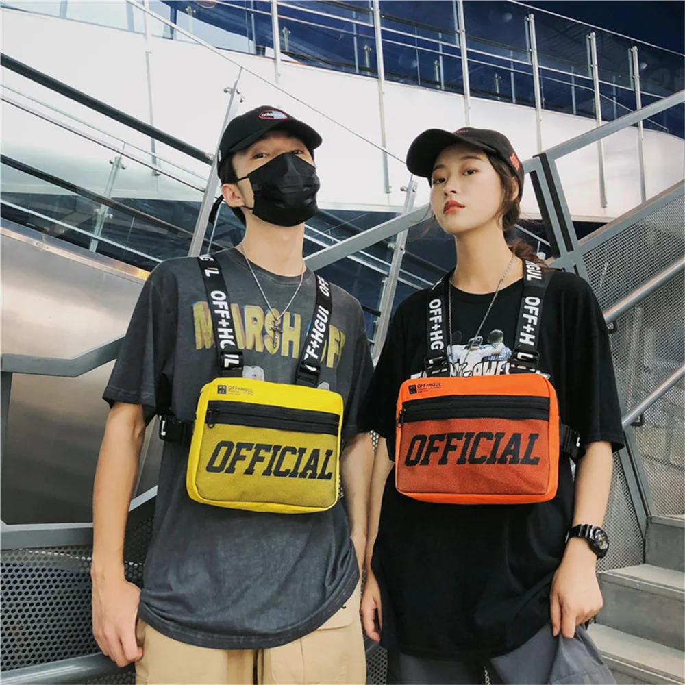 Модная уличная мужская нагрудная сумка в стиле хип-хоп, тактические сумки на двух ремнях, модный прямоугольный набор утилит G122