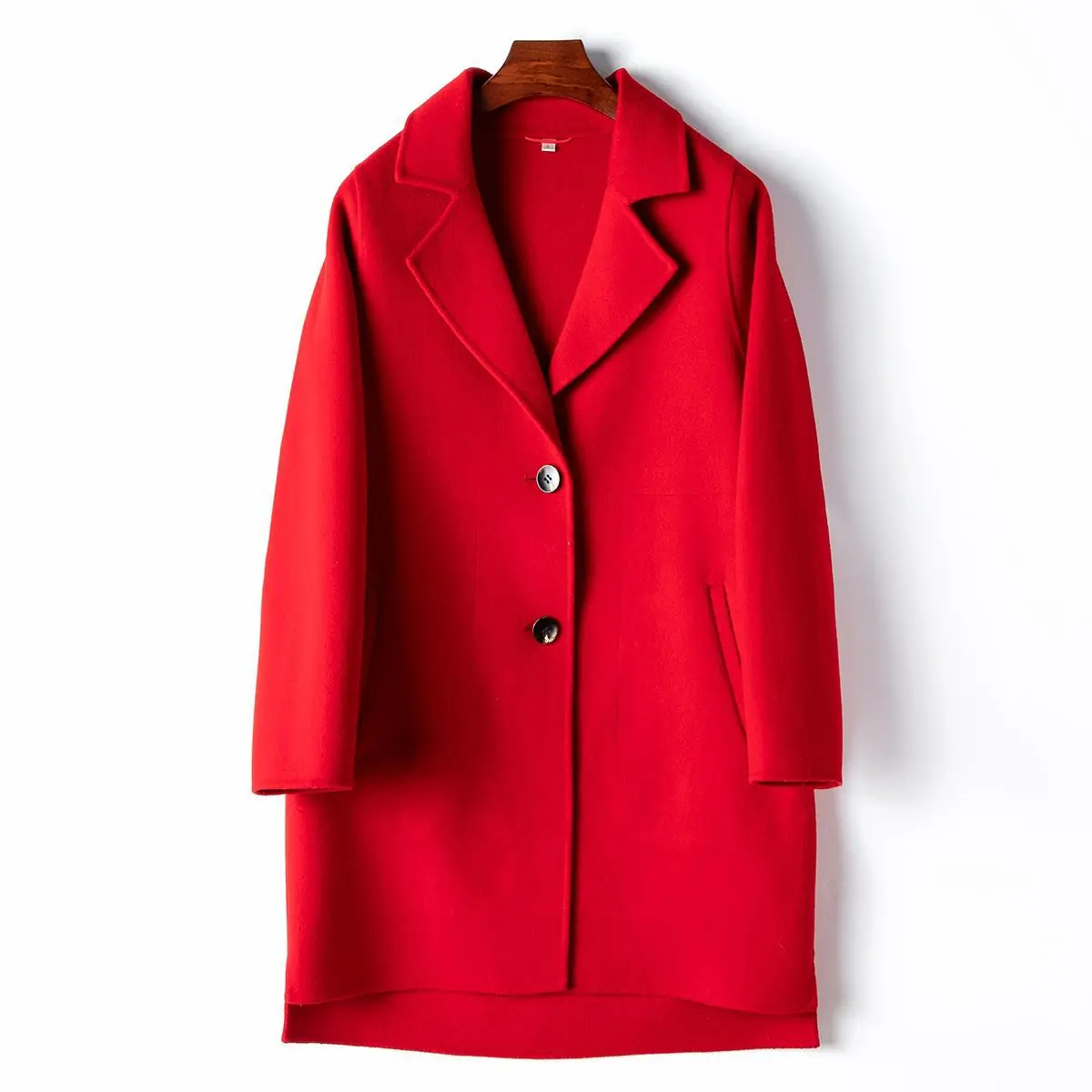 Модное новое шерстяное пальто из кашемира 6,6%, весеннее модное двустороннее шерстяное пальто средней длины 2024 г.