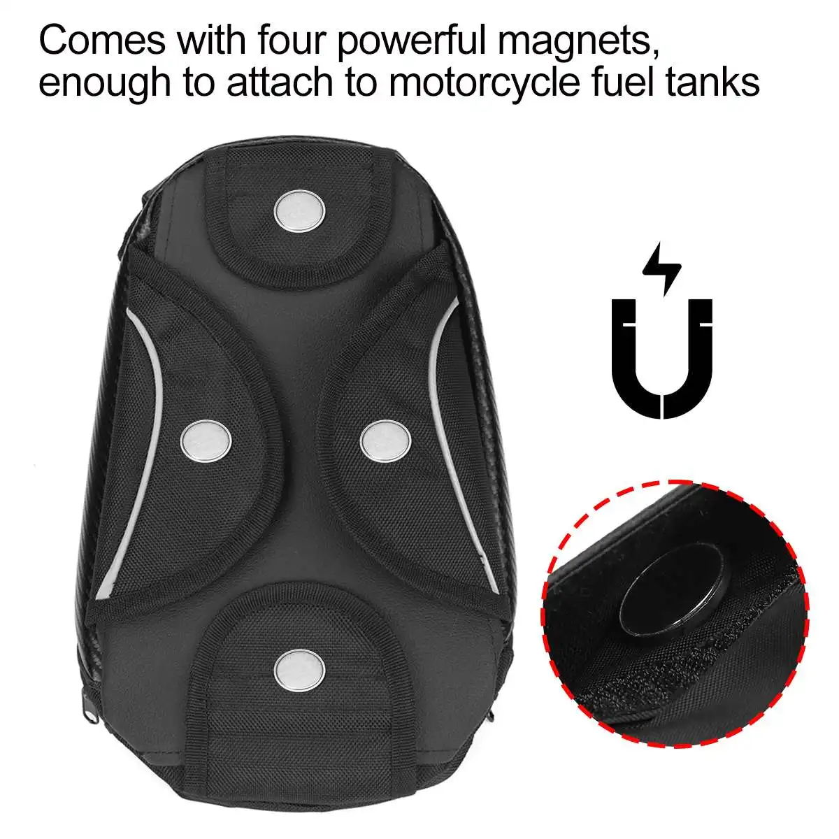 Мотоциклетная магнитная сумка для топливного бака с маслом, мотоциклетная седельная сумка на одно плечо, большой экран для телефона и GPS с дождевиком Изображение 3 