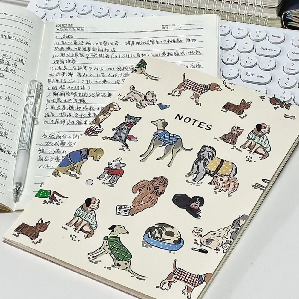 Мультяшный блокнот-дневник Премиум-класса, блокноты-планировщики формата А5 с толстыми страницами, милый мультяшный дизайн щенка для плавного письма