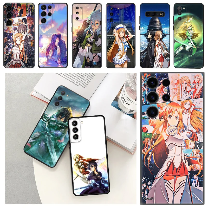 Мягкий чехол Для телефона с защитой От Падения Samsung S23 Ultra 5G Anime Sword Art Online Galaxy S22 Plus S21 FE S20 S10 Lite E S9 S8 Задняя Крышка