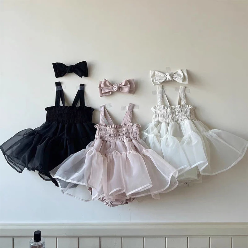Новая летняя детская одежда Боди Платье принцессы для маленьких девочек с открытой спиной Детское платье на день рождения Платье-пачка для маленьких девочек Одежда для маленьких девочек