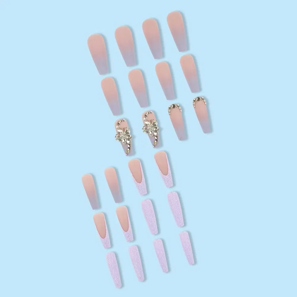 Носимый Маникюр Длинные Т-образные Накладные Ногти Длинной Длины Накладные Ногти Съемные Типсы для Ногтей Для Женщин И Девочек Изображение 3 