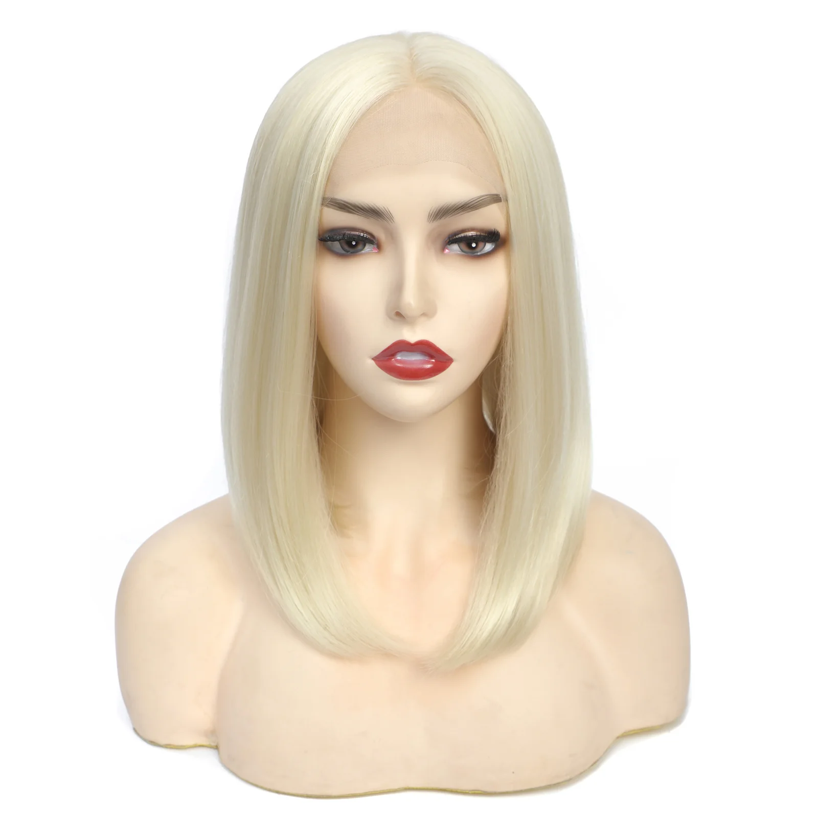 Парик на кружеве BCHR 613 Синтетических коротких париков-бобов цвета медовой блондинки для женщин