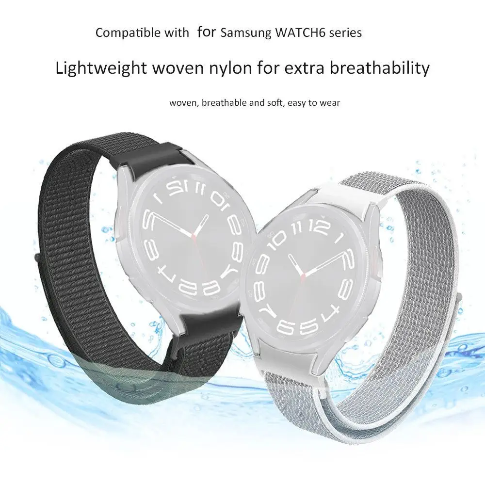 Петлевый Ремешок Для Samsung Galaxy Watch 6 4 44мм 40мм ремешок Для часов 6 Классический нейлоновый петлевый браслет O6G0 Изображение 1 