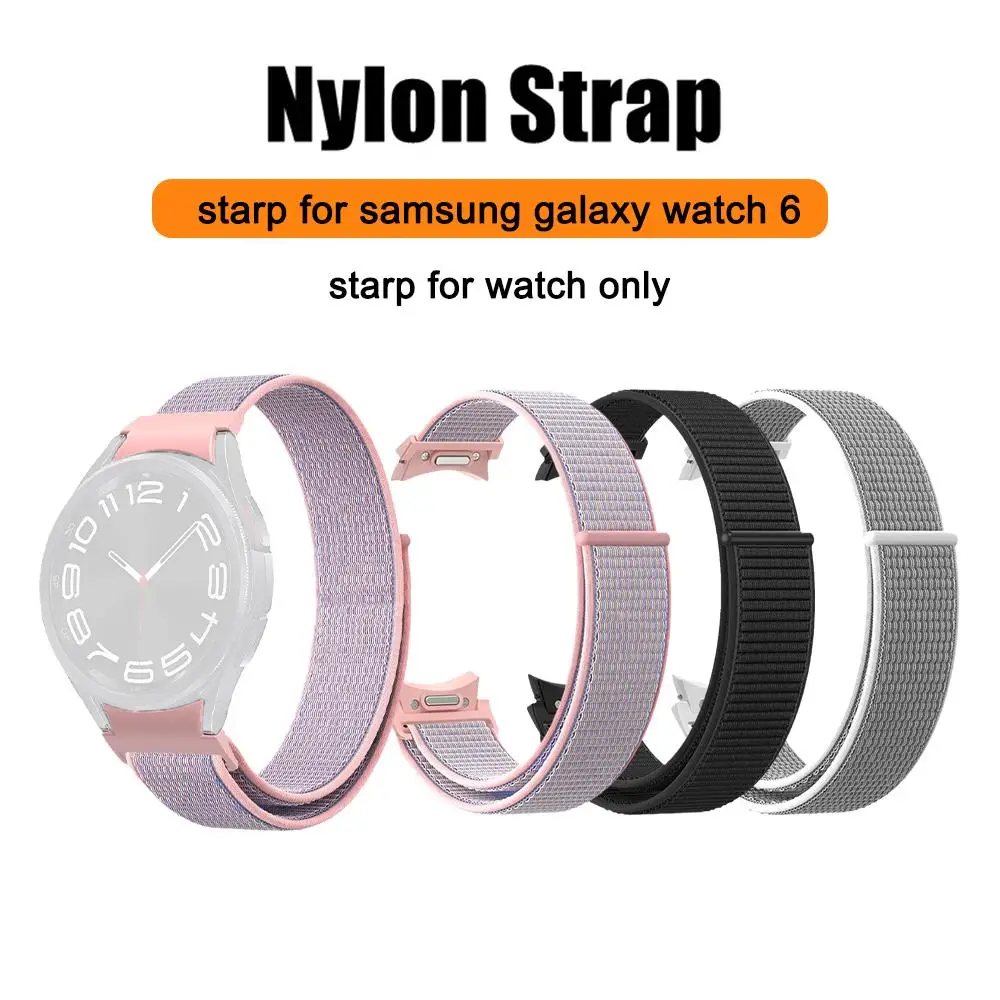 Петлевый Ремешок Для Samsung Galaxy Watch 6 4 44мм 40мм ремешок Для часов 6 Классический нейлоновый петлевый браслет O6G0 Изображение 2 