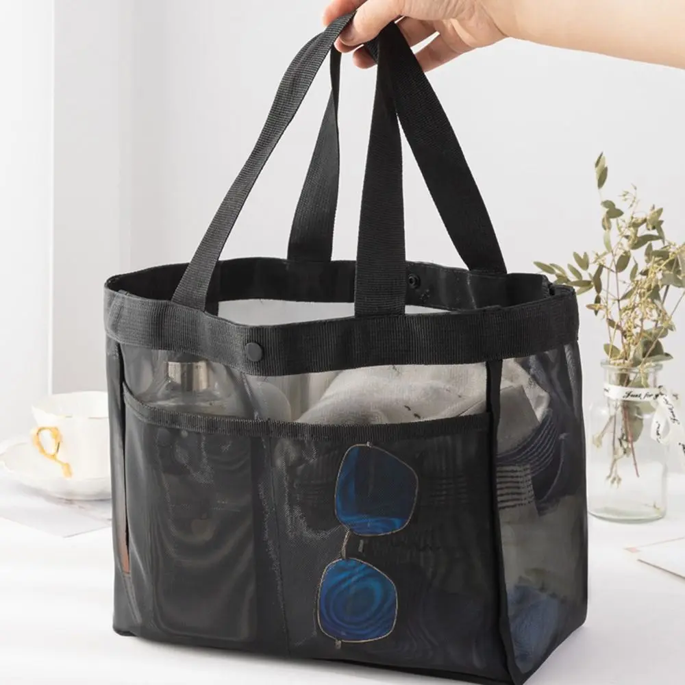 Полая сумка для хранения косметики большой емкости, женская многофункциональная сетчатая сумка через плечо, дорожная Прозрачная сумка, Пляжные сумки