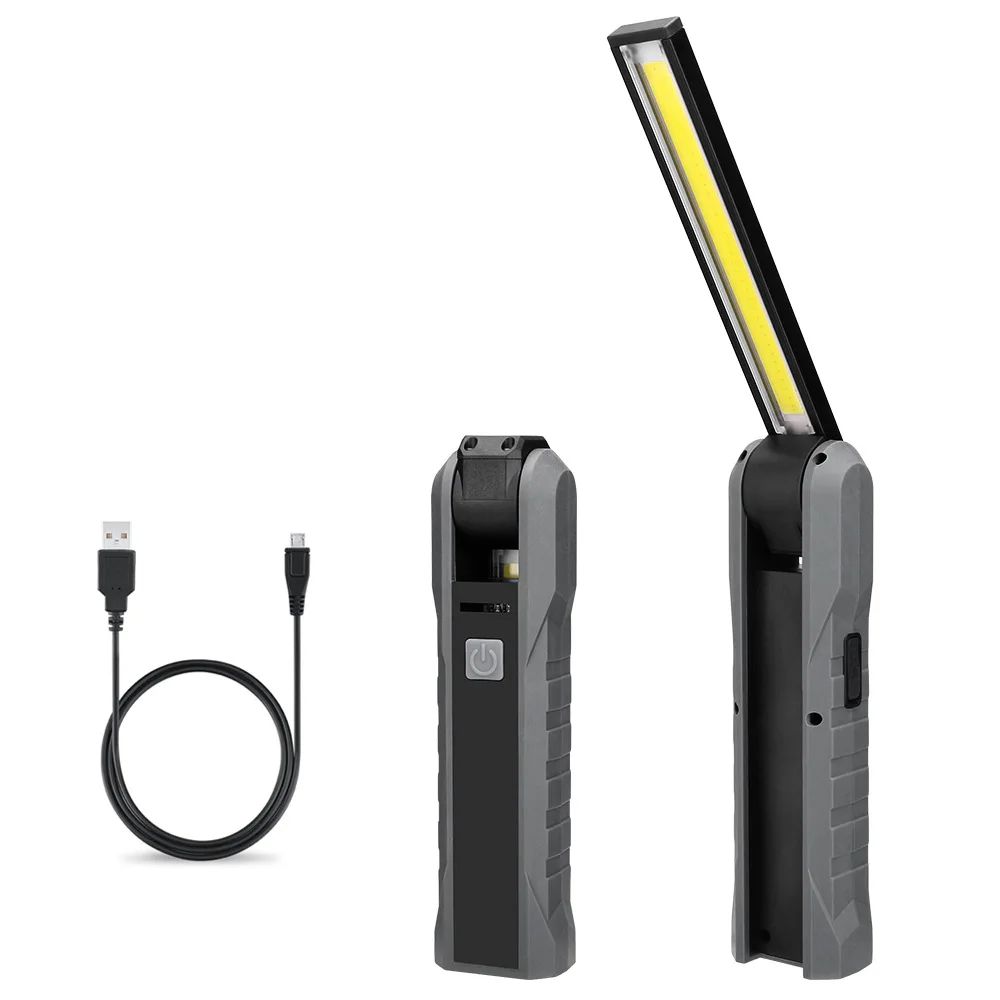 Портативный COB фонарик, USB Перезаряжаемый светодиодный рабочий фонарь, Магнитный фонарь, подвесной крючок, лампа для наружного тактического фонаря