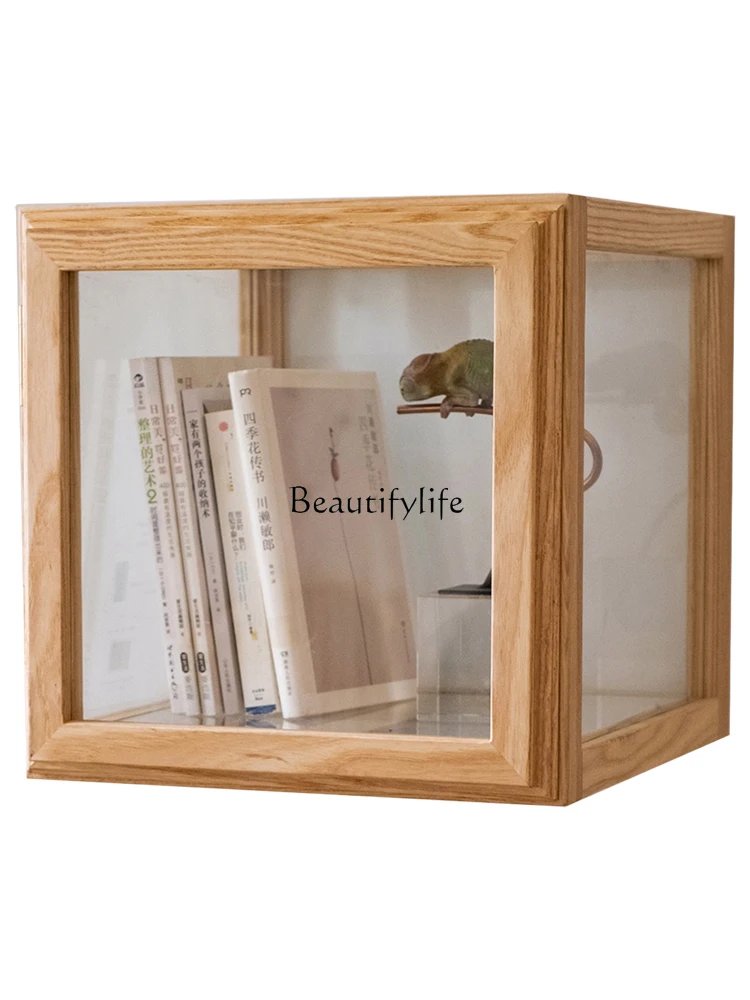 Решетчатый шкаф из ясеня без комбинированной стеклянной дверцы, шкаф-витрина для хранения