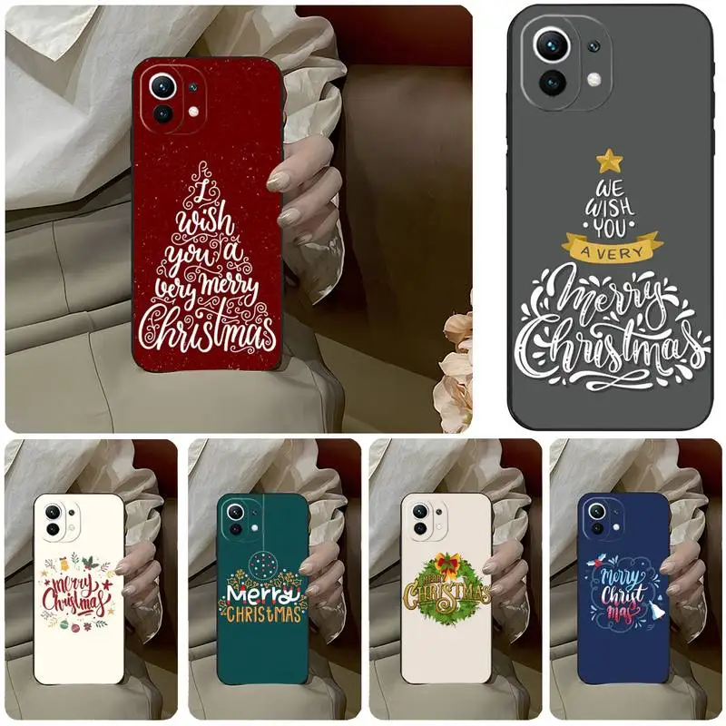 Рождественский Чехол Для Телефона с Нарисованным от руки Текстом Для Xiaomi Mi 12 12Pro 11T 11 11i 11x 9t 10t Redmi 9 8 Poco M3 Pro X3 Nfc F3 Чехол