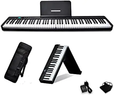 Складное электронное пианино BX2 с 88 Клавишами, Полноразмерное Портативное Пианино с полувзвешенными Клавишами, прочная сенсорная клавиша, поддержка USB/MIDI, wirele