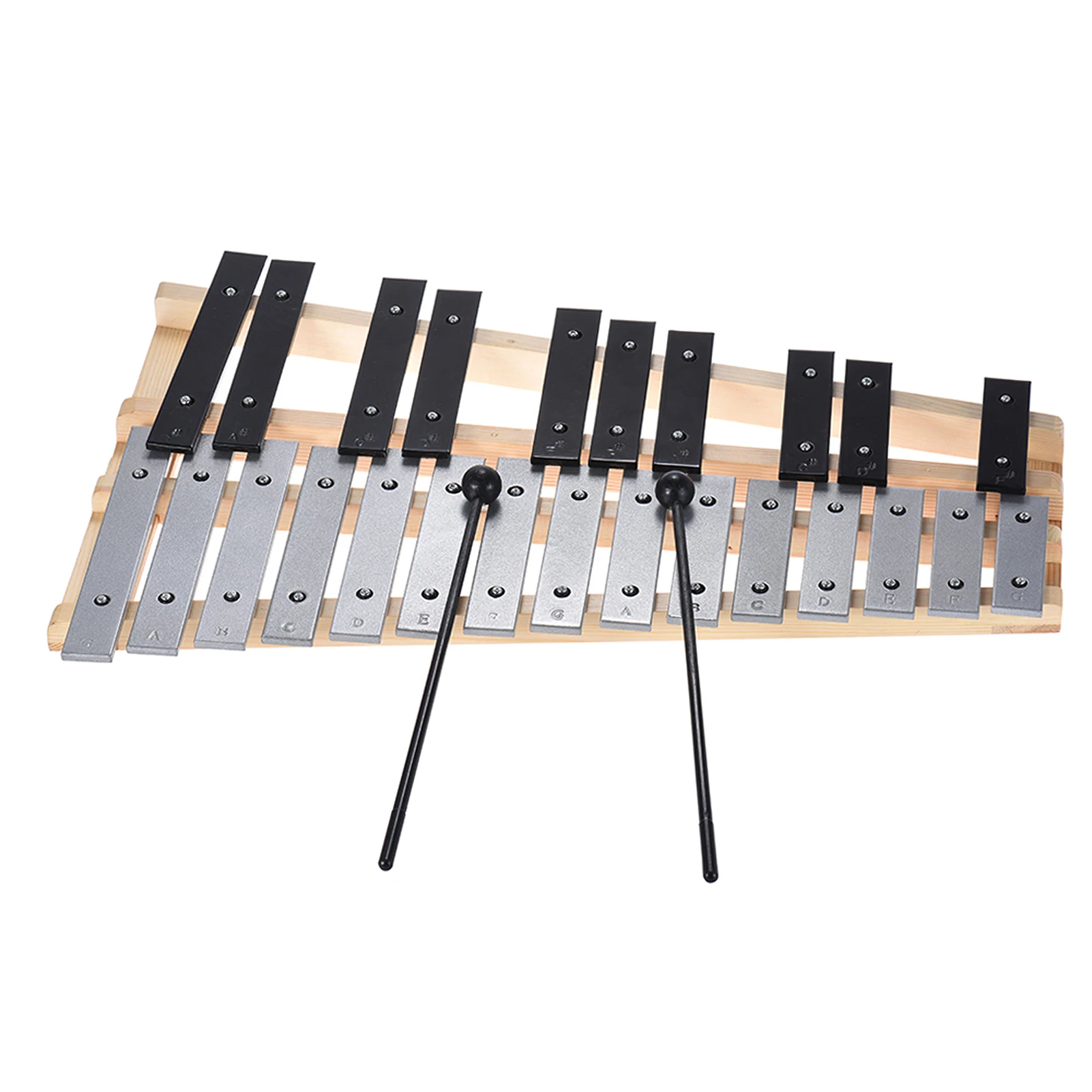 Складной 25-нотный ксилофон Glockenspiel в деревянной раме с алюминиевыми стержнями Музыкальный инструмент в подарок с сумкой для переноски Изображение 1 