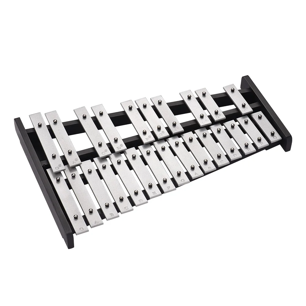Складной 25-нотный ксилофон Glockenspiel в деревянной раме с алюминиевыми стержнями Музыкальный инструмент в подарок с сумкой для переноски Изображение 4 