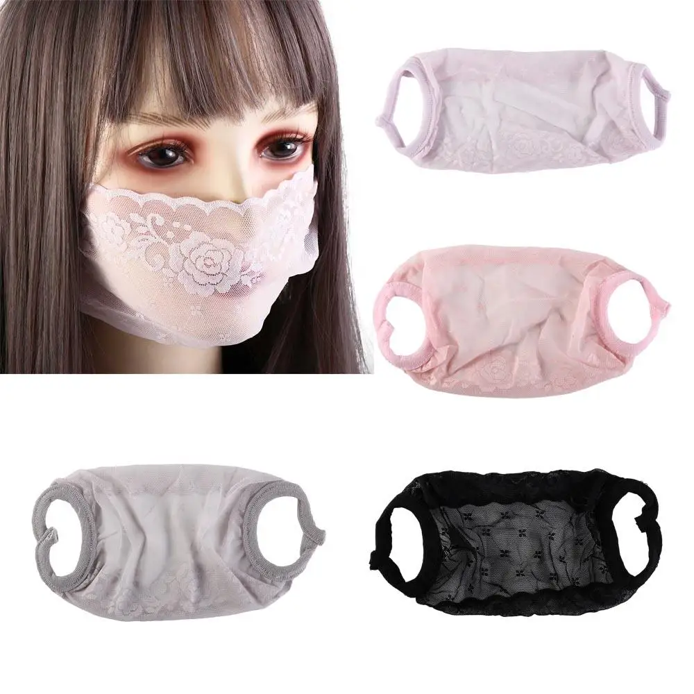 Спортивная Дышащая Походная маска для женщин, рыбалка, Подвесное ухо, защита от ультрафиолета, Солнцезащитная маска, Защитная маска для лица, Кружевная маска для лица Изображение 0 