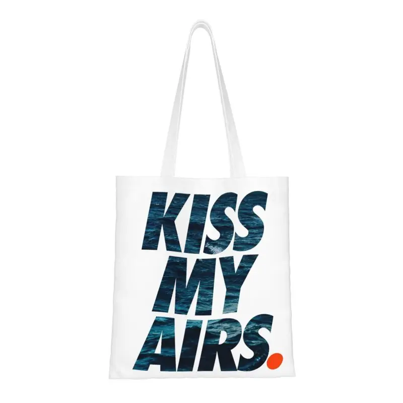 Сумка для покупок KISS MY AIRS, женская модная холщовая сумка для покупок, сумка через плечо, сумка большой емкости