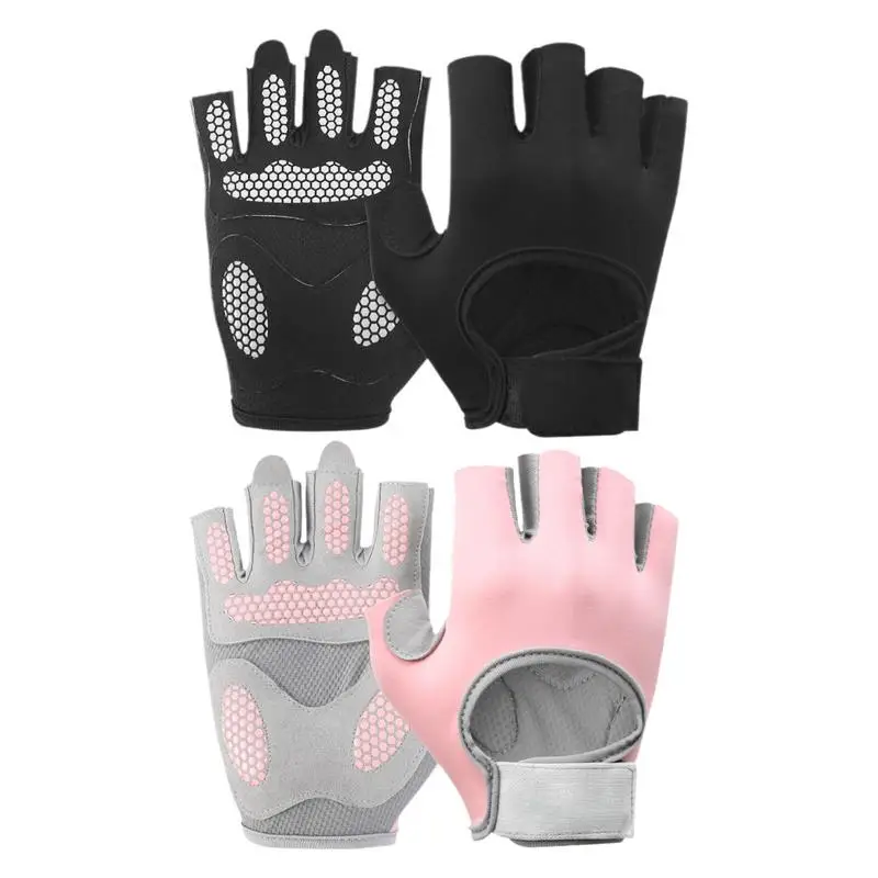 Тренировочные перчатки для лифтинга, дышащие тренировочные перчатки на половину пальца, нескользящие утолщенные подушечки для ладоней, тренировочные перчатки для велоспорта.